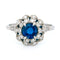 Bague 54 Bague cluster Art déco en platine avec saphir et diamants 58 Facettes A0509B793E254699AD49C1EA40CBF39B