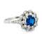 Bague 54 Bague cluster Art déco en platine avec saphir et diamants 58 Facettes A0509B793E254699AD49C1EA40CBF39B