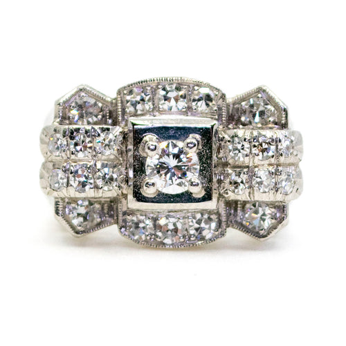 Bague 59 Bague rétro en platine et diamants 58 Facettes D7AC7C9E8C1D4282A68A7B967B814C58