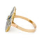 Bague 54 Bague Art déco rectangulaire en or jaune et blanc 14k, diamants et saphirs 58 Facettes 39757C88308E4D9A8A49537BA9C59308