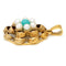 Pendentif Pendentif vintage en or jaune 14 k avec turquoise et perles 58 Facettes 1502B0152FA548E68FB652ABA5C1F8C3