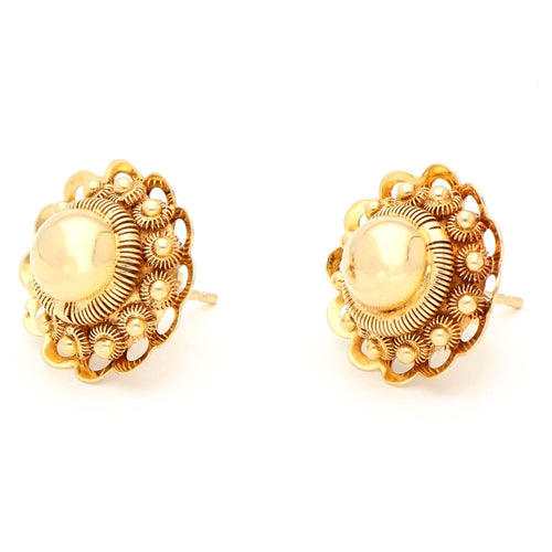 Boucles d'oreilles Zeeuwse Knop - Boucles d'oreilles puces en or jaune 14 carats 58 Facettes 47CB5852467147E5B53B3FB6406A0D1F