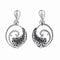 Boucles d'oreilles Boucles d’oreilles en or blanc 18 K avec diamants et onyx 58 Facettes 2.18388