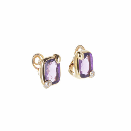 Boucles d'oreilles Pomellato Ritratto - Boucles d’oreilles en or rose 18 K améthyste et diamants 58 Facettes 2.18437