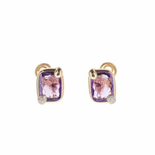 Boucles d'oreilles Pomellato Ritratto - Boucles d’oreilles en or rose 18 K améthyste et diamants 58 Facettes 2.18437
