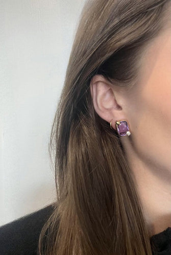 Boucles d'oreilles Pomellato Ritratto - Boucles d’oreilles en or rose 18 K améthyste et diamants 58 Facettes 2.18437
