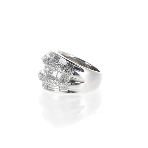Bague 52 Bague en platine sertie de diamants brillants et baguettes 58 Facettes 2.18835