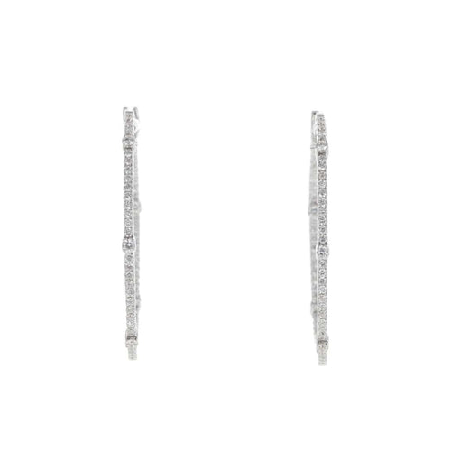 Boucles d'oreilles Créoles - Boucles d’oreilles en or blanc 18 carats et diamants 58 Facettes 2.18833