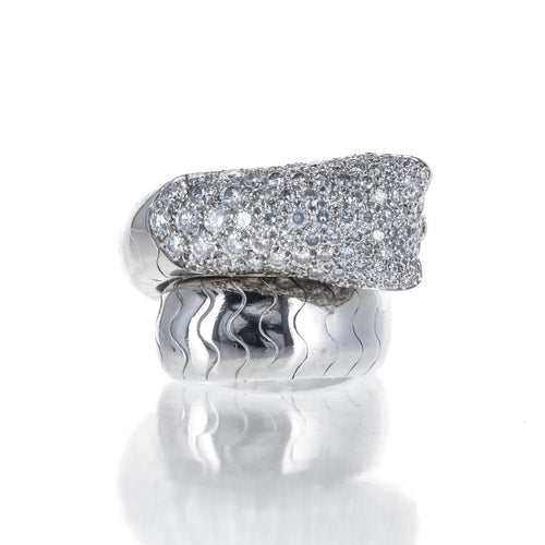 Bague 51.5 Cartier Panthère - Bague en or blanc 18 carats, diamants et émeraudes « Lakarda » 58 Facettes 2.18804