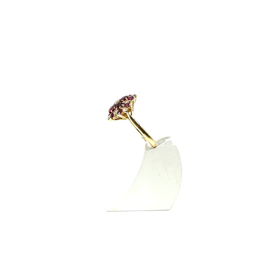 Bague 53 Bague en or jaune 750, rubis et diamants 58 Facettes Z15B51748