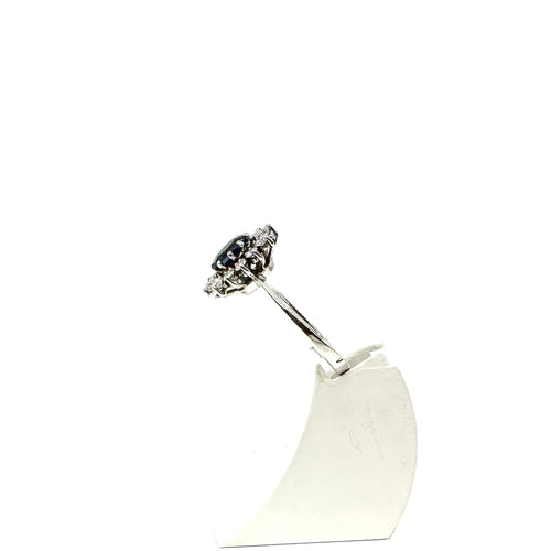 Bague 59 Bague en or blanc 750 avec saphir et diamants 58 Facettes Z1351890