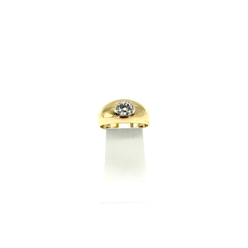 Bague 58 Bague jonc en or jaune 750 et diamant taille ancienne 0,95 ct 58 Facettes Z15B51712