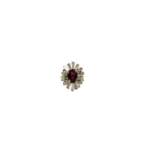 Bague Bague en or jaune, rubis et diamants 58 Facettes Z15B51680