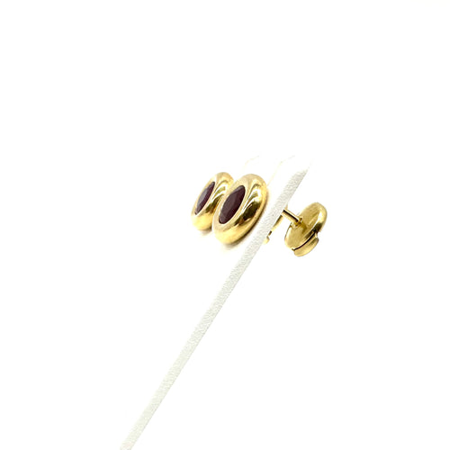 Boucles d'oreilles Boucles d’oreilles en or jaune 750 et rubis 58 Facettes Z1351474