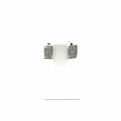 Boucles d'oreilles Boucles d'oreilles - Pavage diamants en or blanc 58 Facettes Z15B51745