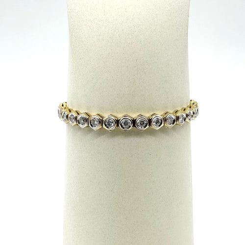 Bracelet Bracelet rivière en or jaune 750 et diamants 2,64 ct 58 Facettes Z15B51553