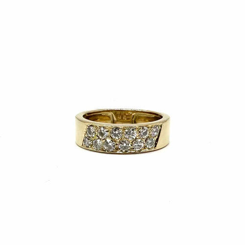 Bague Bague jonc en or jaune et diamants 58 Facettes Z1351602