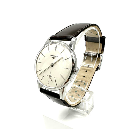 Montre Longines - Montre homme en acier inoxydable sur cuir 58 Facettes Z15B51527