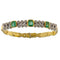 Bracelet Bracciale en or jaune et blanc avec émeraudes et diamants 58 Facettes G3838