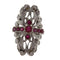 Bague 57 Anello vintage en or blanc, rubis et diamants 58 Facettes G3861