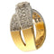 Bague Bague en or jaune et blanc à bandes croisées, diamants 58 Facettes G3856