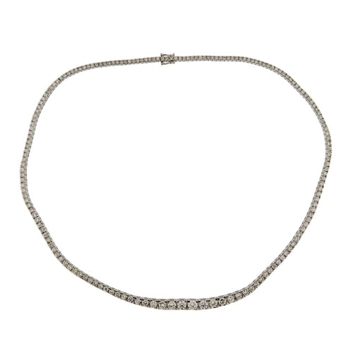 Collier Girocollo tennis en or blanc avec diamants 11,83 ct 58 Facettes G3801