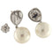 Boucles d'oreilles Orecchini pendenti en or blanc avec diamants et perles, diamètre 14 mm 58 Facettes G3804
