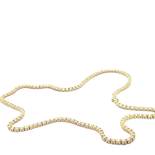 Collier Gold Tennis Necklace with Fancy-Yellow Diamonds 58 Facettes UN0135