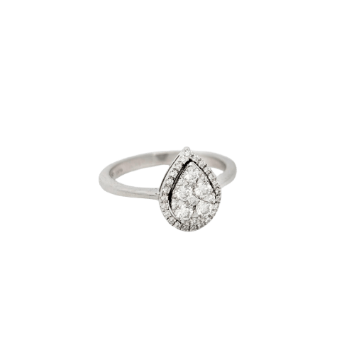 Bague 53 Bague en or blanc 18 carats sertie de diamants 58 Facettes 20170