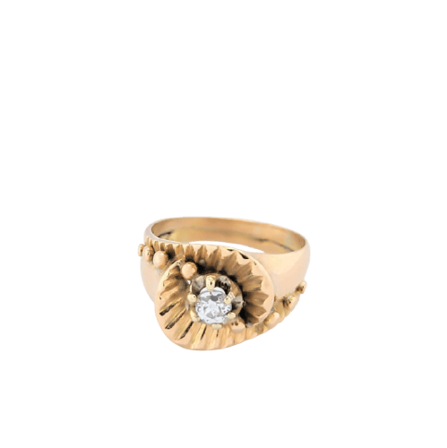Bague 52 Bague en or jaune 18 carats et diamant 58 Facettes 16709