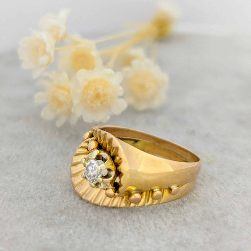 Bague 52 Bague en or jaune 18 carats et diamant 58 Facettes 16709