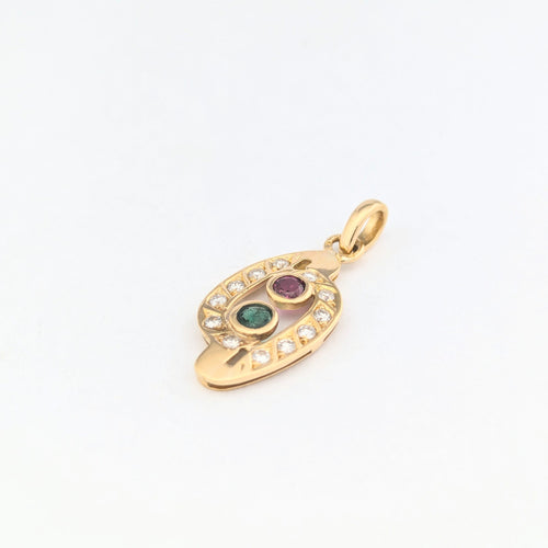 Pendentif Pendentif en or jaune avec diamants, rubis et émeraude 58 Facettes 31224