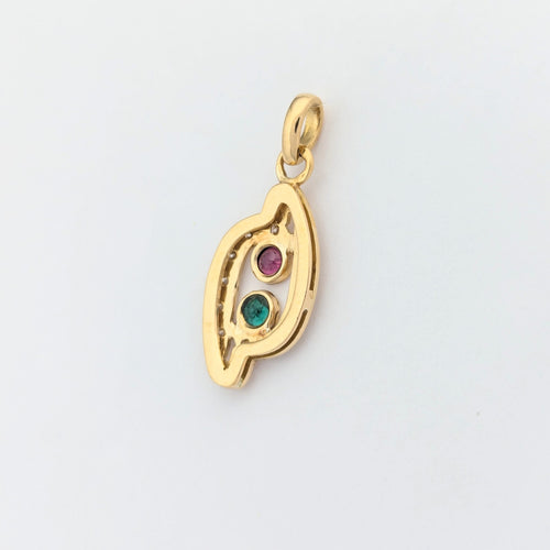 Pendentif Pendentif en or jaune avec diamants, rubis et émeraude 58 Facettes 31224