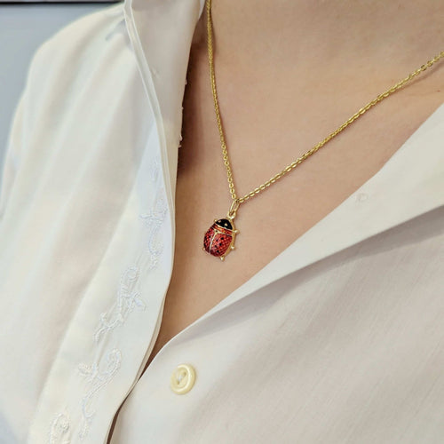 Pendentif Pendentif coccinelle animalier en or jaune 18 carats 58 Facettes 32260