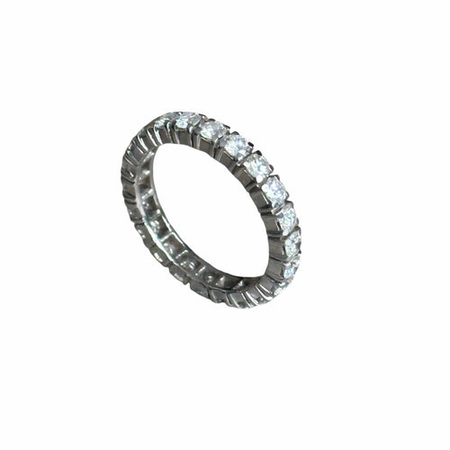 Bague 52 Alliance - Bague en or blanc 18 carats diamants 58 Facettes 370