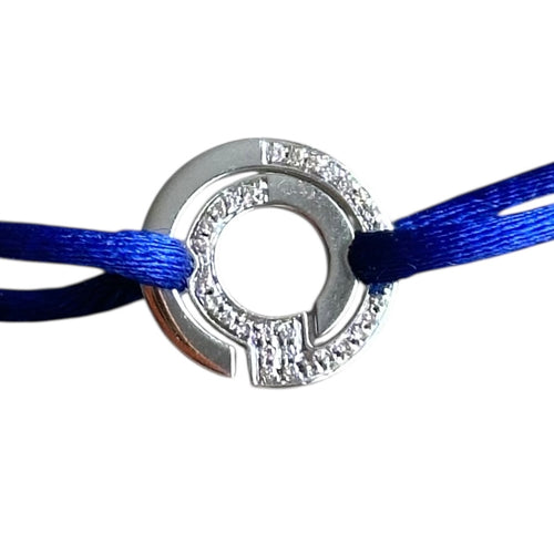 Bracelet Dinh Van Seventies - Bracelet sur cordon en or blanc 18 carats et diamants 58 Facettes 375
