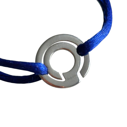 Bracelet Dinh Van Seventies - Bracelet sur cordon en or blanc 18 carats et diamants 58 Facettes 375