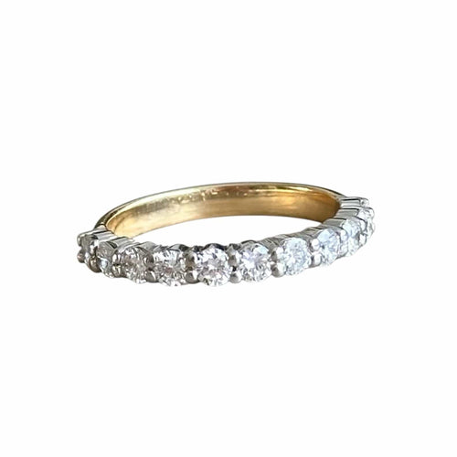 Demi-alliance - Bague en or 18 carats et diamants