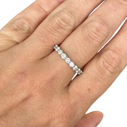 Demi-alliance - Bague en or 18 carats et diamants