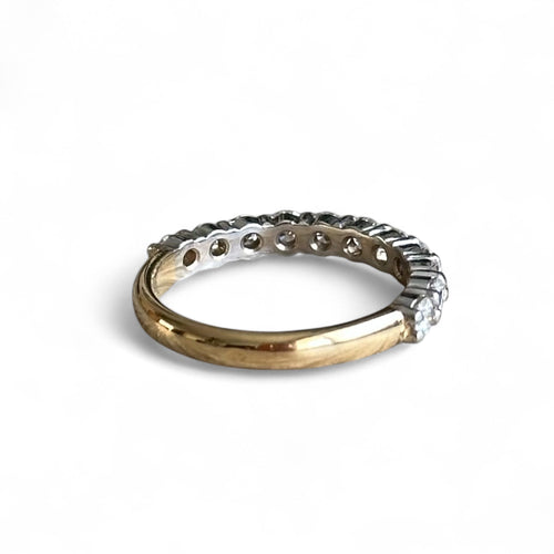 Demi-alliance - Bague en or 18 carats et diamants