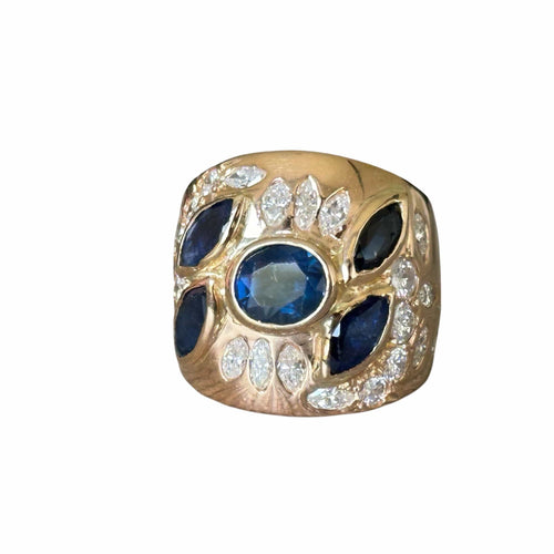 Bague 55 Bague saphirs et diamants en or rose 18 carats 58 Facettes 265