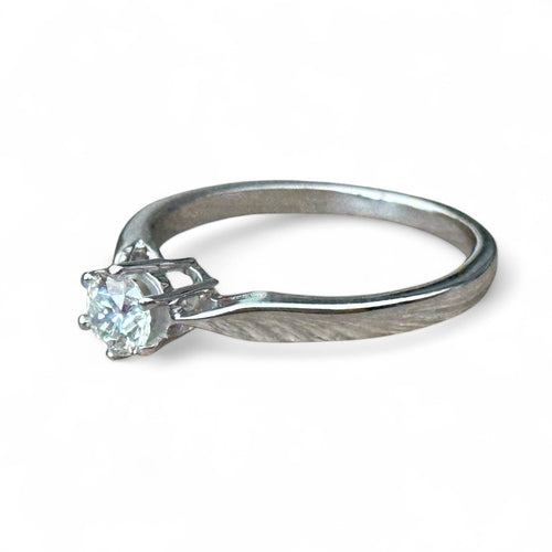 Bague 54 Solitaire - Bague diamant 0,35 carat G VVS en or blanc 18 carats 58 Facettes 282