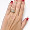 Bague 54 Bague dôme en or rose 18 carats avec diamant et saphirs roses 58 Facettes 197