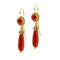 Boucles d'oreilles Boucles d’oreilles pendantes - Corail en or jaune 18 ct 58 Facettes 39795
