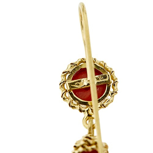 Boucles d'oreilles Boucles d’oreilles pendantes - Corail en or jaune 18 ct 58 Facettes 39795