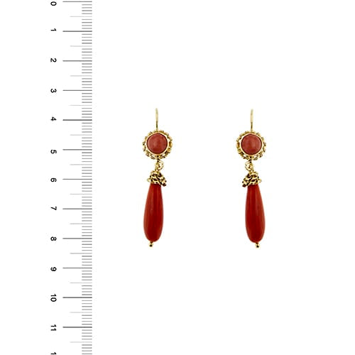Boucles d'oreilles Boucles d’oreilles pendantes - Corail en or jaune 18 ct 58 Facettes 39795