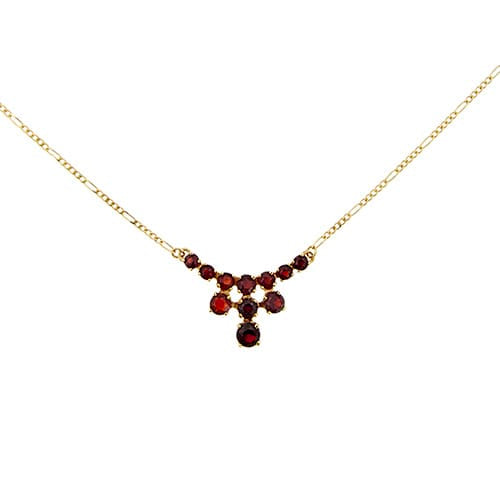 Collier Collier - Maille figaro en or jaune 18 ct et grenats 58 Facettes 35564