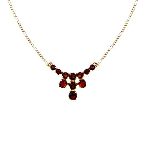 Collier Collier - Maille figaro en or jaune 18 ct et grenats 58 Facettes 35564