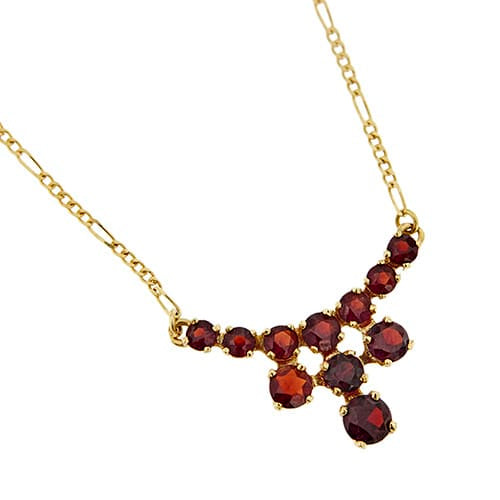 Collier Collier - Maille figaro en or jaune 18 ct et grenats 58 Facettes 35564