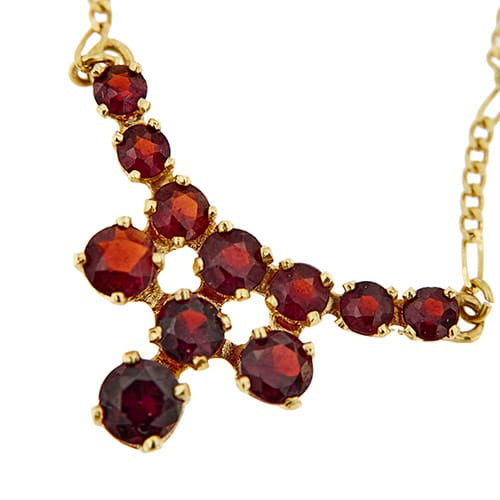 Collier Collier - Maille figaro en or jaune 18 ct et grenats 58 Facettes 35564